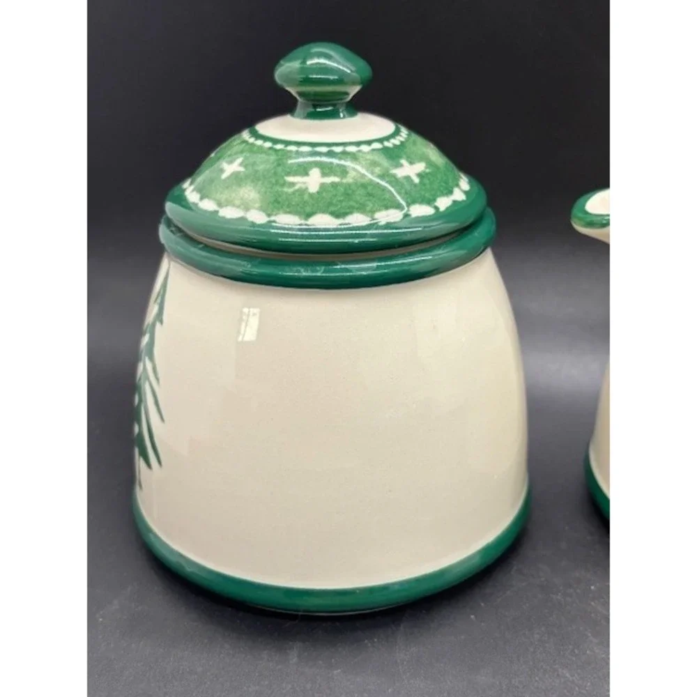 Vintage Dansk Nordic Knits Christmas Cream & Sugar Bowl Set Ceramic‎